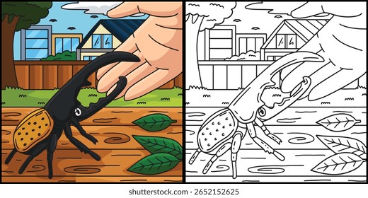 Ilustração colorida do besouro do inseto 