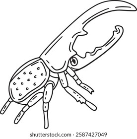 Insect Hercules Beetle Isolated Coloring Page 