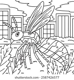 Insect Hornets Animal Coloring Page for Kids 