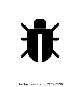 Insect icon, beetle icon, flea icon, mite icon, black sign design 
