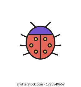 insect icon filled outline vector. isolated on white background