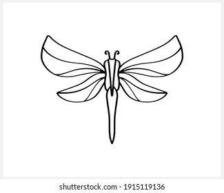 Insect icon isolated on white. Stencil animal. Coloring page book. Vector stock illustration. EPS 10