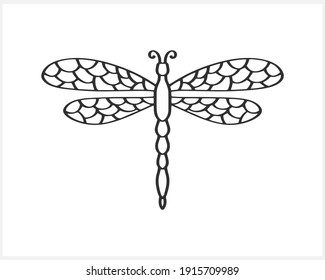 Insektensymbol einzeln auf Weiß. Stift. Farbiges Seitenbuch. Vektorgrafik. EPS10