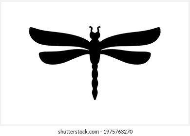 Insect icon isolated on white. Stencil animal. Vector stock illustration. EPS 10