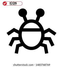 insect icon isolated sign symbol vector illustration. insect icon Black Color with Perfect pixel. 
