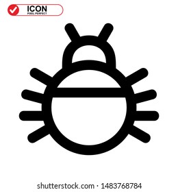 insect icon isolated sign symbol vector illustration. insect icon Black Color with Perfect pixel. 
