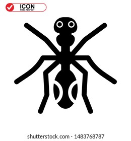 insect icon isolated sign symbol vector illustration. insect icon Black Color with Perfect pixel. 
