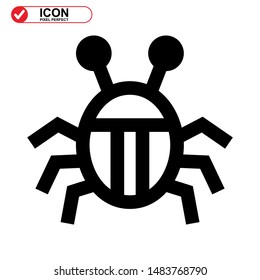 insect icon isolated sign symbol vector illustration. insect icon Black Color with Perfect pixel. 
