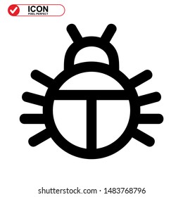 insect icon isolated sign symbol vector illustration. insect icon Black Color with Perfect pixel. 
