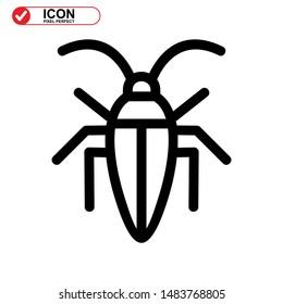 insect icon isolated sign symbol vector illustration. insect icon Black Color with Perfect pixel. 
