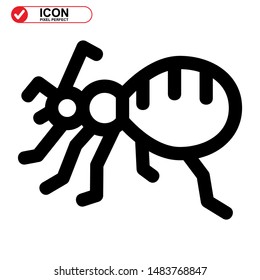 insect icon isolated sign symbol vector illustration. insect icon Black Color with Perfect pixel. 
