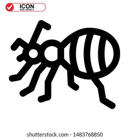 insect icon isolated sign symbol vector illustration. insect icon Black Color with Perfect pixel. 
