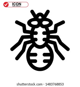 insect icon isolated sign symbol vector illustration. insect icon Black Color with Perfect pixel. 
