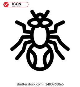 insect icon isolated sign symbol vector illustration. insect icon Black Color with Perfect pixel. 
