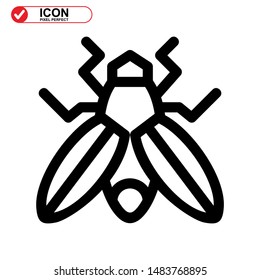 insect icon isolated sign symbol vector illustration. insect icon Black Color with Perfect pixel. 
