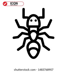 insect icon isolated sign symbol vector illustration. insect icon Black Color with Perfect pixel. 
