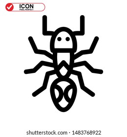 insect icon isolated sign symbol vector illustration. insect icon Black Color with Perfect pixel. 
