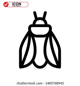 insect icon isolated sign symbol vector illustration. insect icon Black Color with Perfect pixel. 
