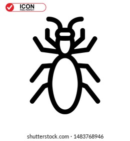 insect icon isolated sign symbol vector illustration. insect icon Black Color with Perfect pixel. 

