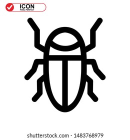 insect icon isolated sign symbol vector illustration. insect icon Black Color with Perfect pixel. 
