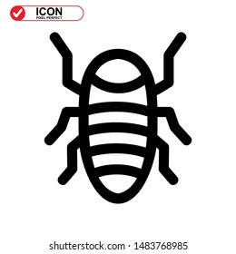 insect icon isolated sign symbol vector illustration. insect icon Black Color with Perfect pixel. 
