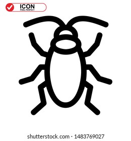 insect icon isolated sign symbol vector illustration. insect icon Black Color with Perfect pixel. 
