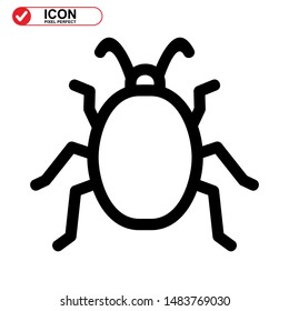 insect icon isolated sign symbol vector illustration. insect icon Black Color with Perfect pixel. 
