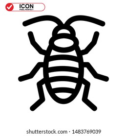 insect icon isolated sign symbol vector illustration. insect icon Black Color with Perfect pixel. 
