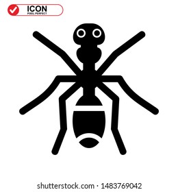 insect icon isolated sign symbol vector illustration. insect icon Black Color with Perfect pixel. 
