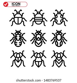 insect icon isolated sign symbol vector illustration. Collection of high quality black style vector icons
