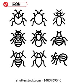 insect icon isolated sign symbol vector illustration. Collection of high quality black style vector icons
