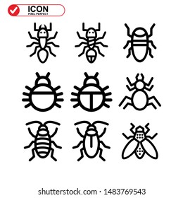 insect icon isolated sign symbol vector illustration. Collection of high quality black style vector icons

