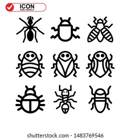 insect icon isolated sign symbol vector illustration. Collection of high quality black style vector icons
