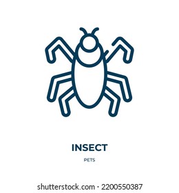 Insect icon. Linear vector illustration from pets collection. Outline insect icon vector. Thin line symbol for use on web and mobile apps, logo, print media.