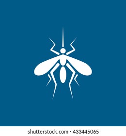 Insect Icon On Blue Background