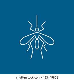 Insect Icon On Blue Background