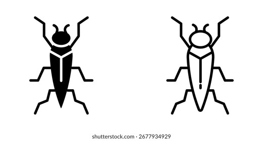 Icono del insecto fijado en el fondo blanco