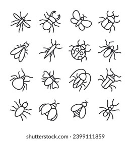 insect icon set vector illustration