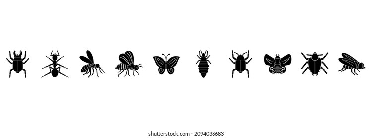 insect icon set, insect vector set sign symbol