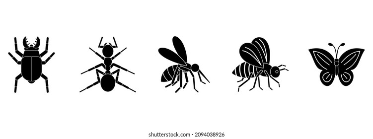 insect icon set, insect vector set sign symbol