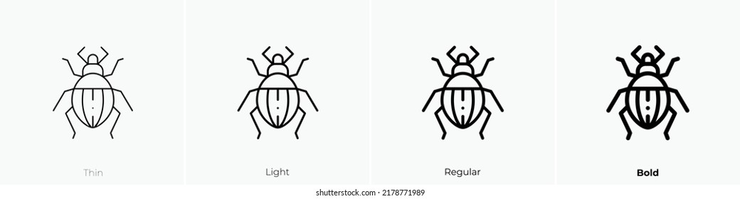 insect icon. Thin, Light Regular And Bold style design isolated on white background