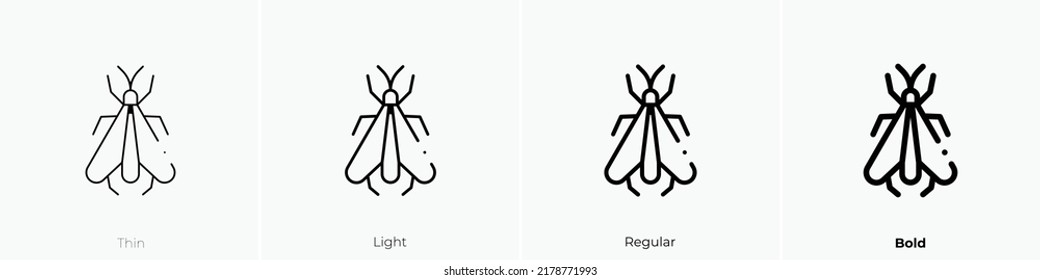 insect icon. Thin, Light Regular And Bold style design isolated on white background