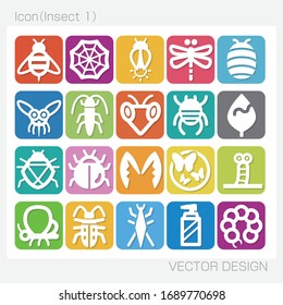 Insect icon. Icon of the various insect. Simple picture.