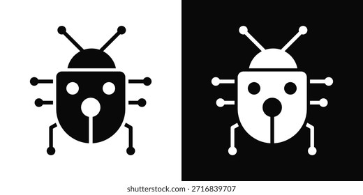 Estilo de fondo blanco y negro del icono del insecto