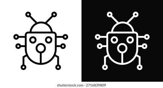 Estilo de fondo blanco y negro del icono del insecto