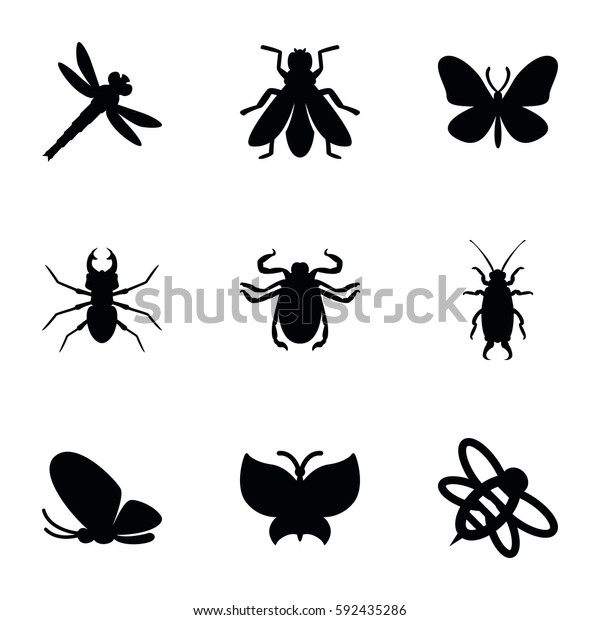 Insect Icons Set Set 9 Insect Stock Vector (Royalty Free) 592435286 ...