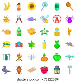 Insect icons set. Cartoon style of 36 insect vector icons for web isolated on white background