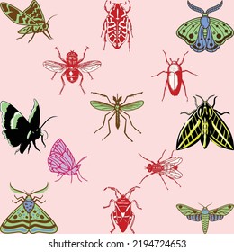 Iconos de insectos. conjunto de iconos de insectos rellenos editables