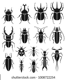 Insect icons set. Vector Illustrations.