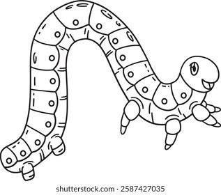 Insect Inchworm Animal Isolated Coloring Page 